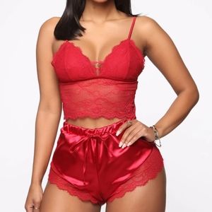 Fashion nova red 2 piece PJ set